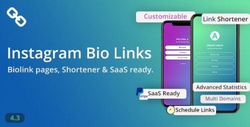 More information about "BioLinks v4.4.0 Nulled - Instagram Bio Links & URL Shortener ( SaaS )"