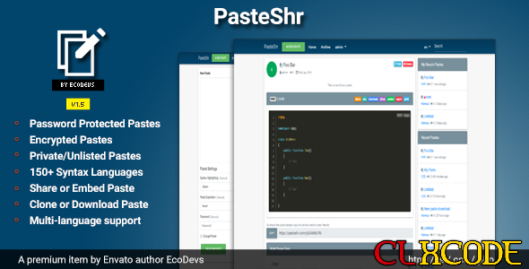 More information about "PasteShr v2.7 - Text Hosting & Sharing Script"