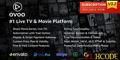 More information about "OVOO v3.2.6 - Live TV & Movie Portal CMS with Unlimited TV-Series Nulled"