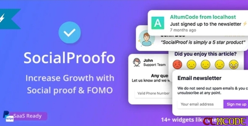 More information about "SocialProofo v1.8.1 Nulled - 14+ Social Proof & FOMO Notifications for Growth (SaaS Ready)"