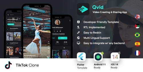 More information about "TikTok App v2.2 - Video Creating Android App Template + Short Video iOS App Template"