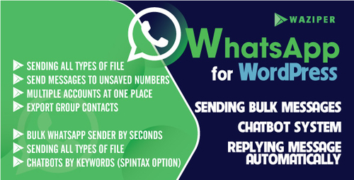 More information about "Waziper v1.0.2 Nulled - Whatsapp Marketing Tool for WordPress"