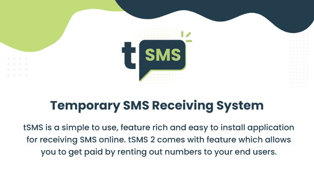 tSMS - Temporary SMS Receiving System - SaaS - Rent out Numbers